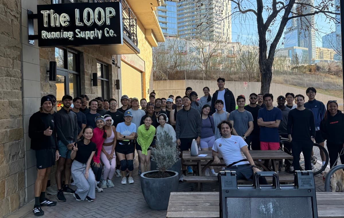Run club meetup at The Loop Running Supply Co.